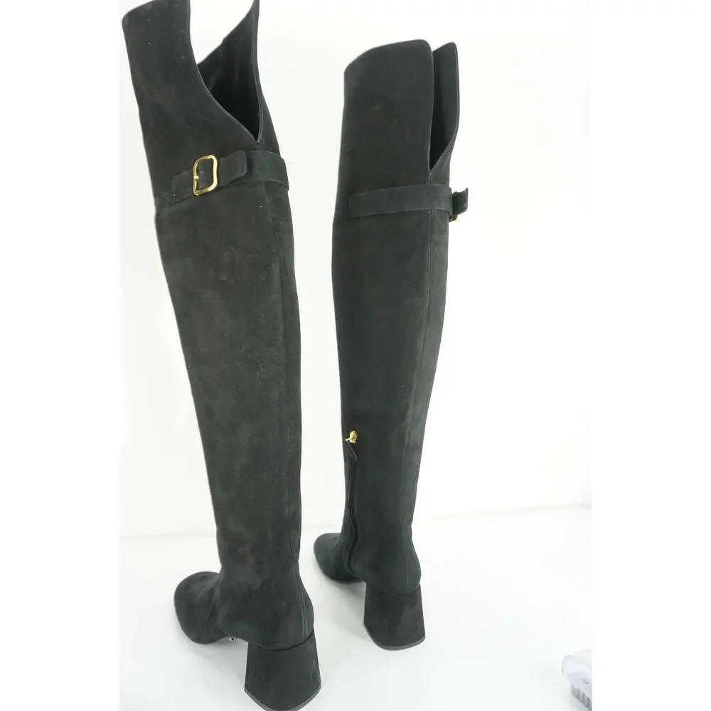 Prada black suede